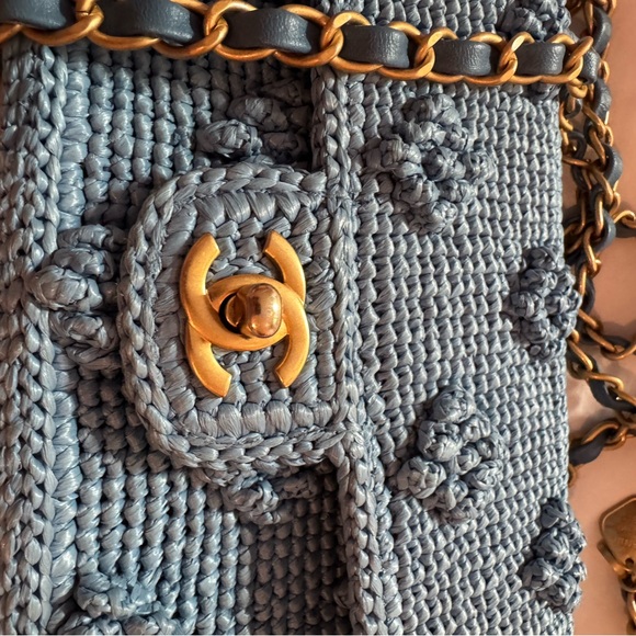 Chanel Light Blue Crochet flap - Picture 3 of 9
